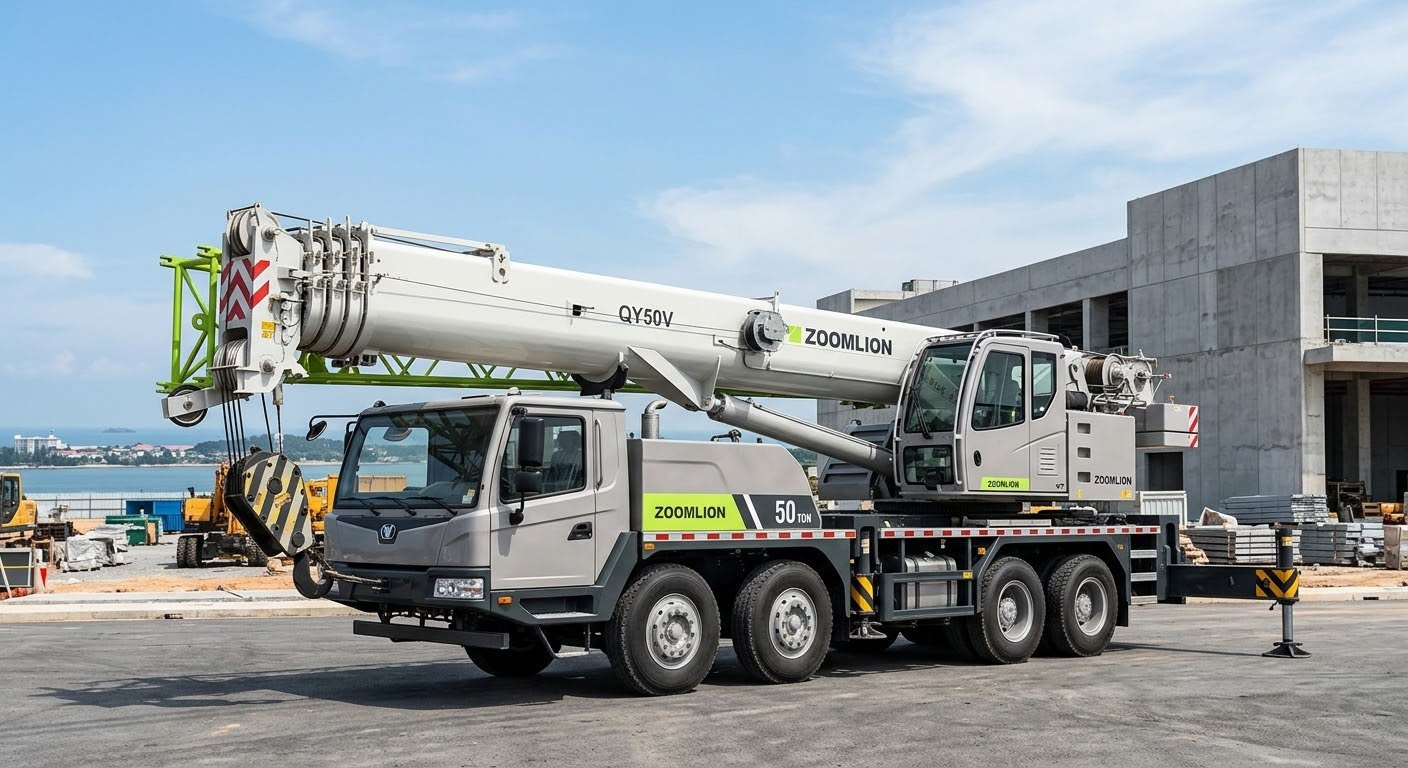 Mobile crane Zoomlion di lokasi konstruksi